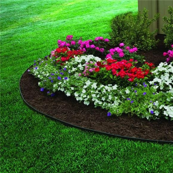 Heavy-Duty No-Dig Landscape Edging, 1.7 in. Tall Straight100 Foot Kit, Blac - Picture 4 of 6